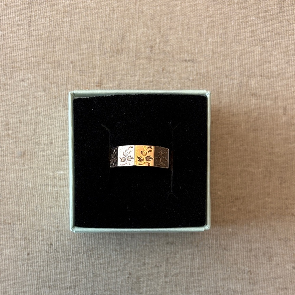 10K Rose Gold Victorian Cigar Paneled Band